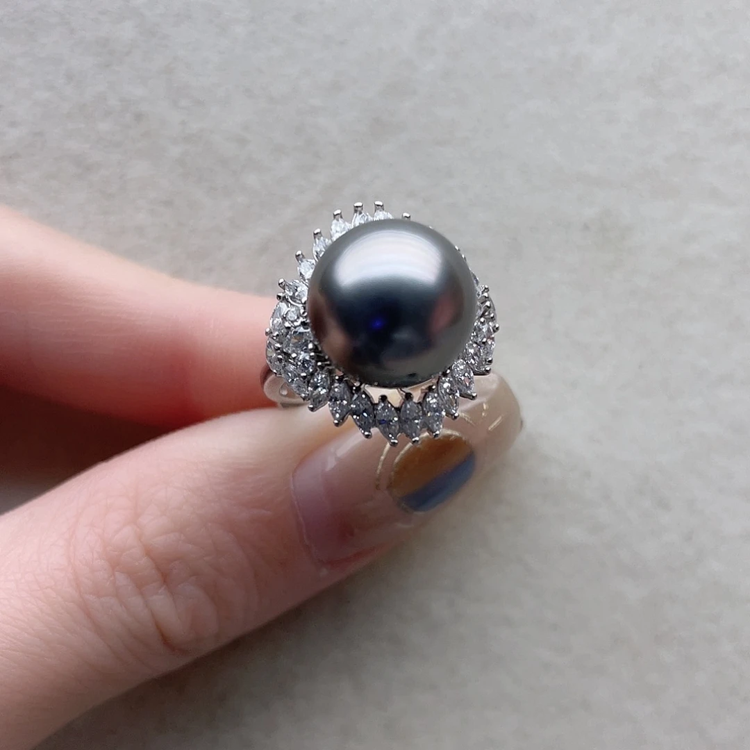 海水珍珠戒指54银S925镶嵌