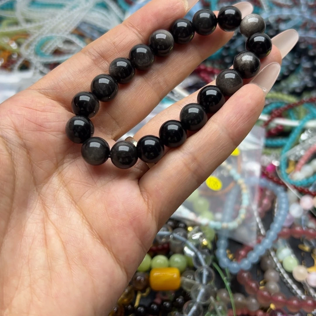 烟晶手链未镶嵌银曜10