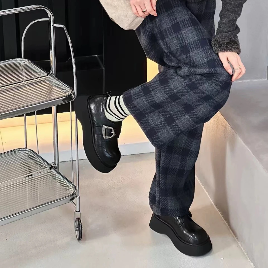 ZZGS·【复古乐福鞋女厚底百搭小皮鞋2025新款小个子软皮】·65501-2