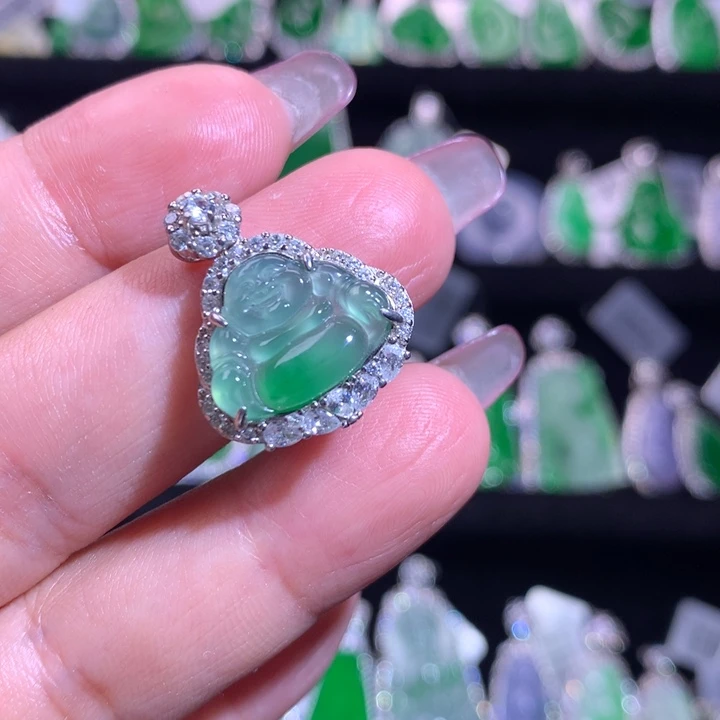 【闪购商品】颈饰银S925镶嵌翡翠天然翡翠