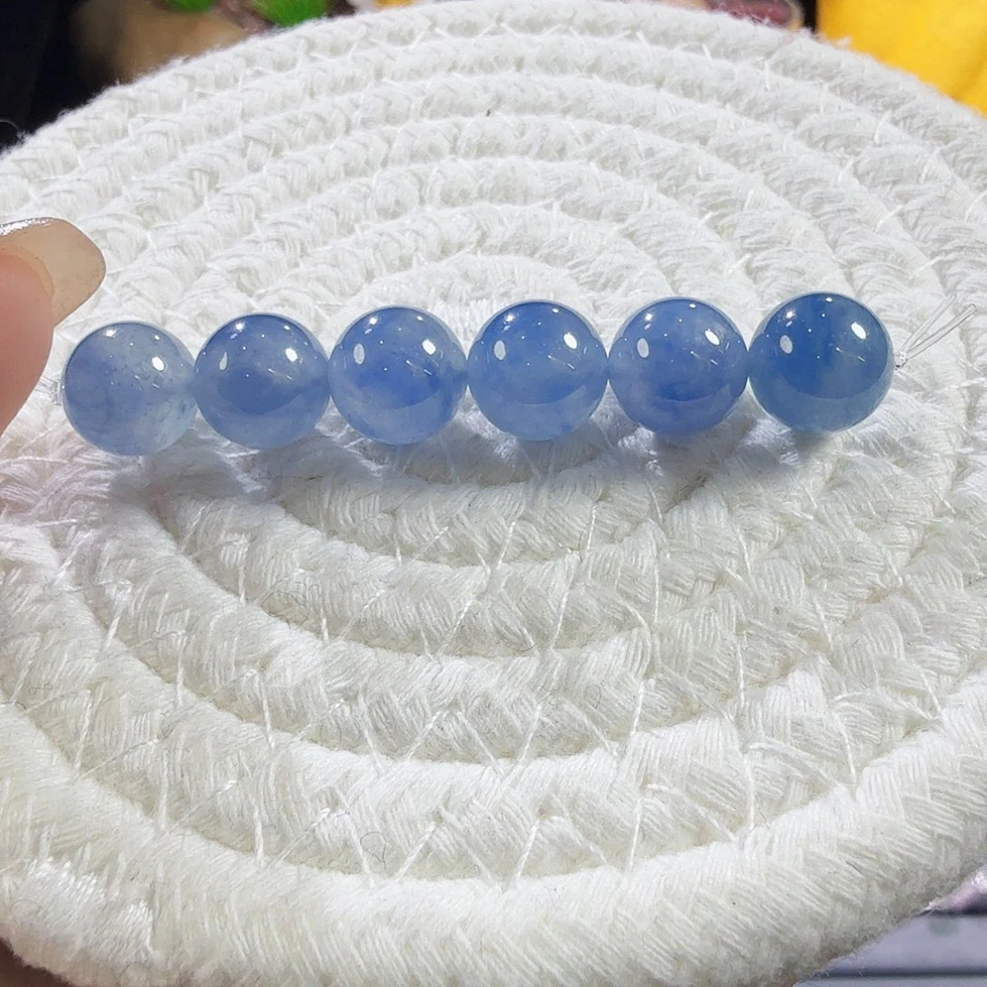 翡翠未镶嵌颈饰卡10➕高冰蓝紫飘花圆珠6颗