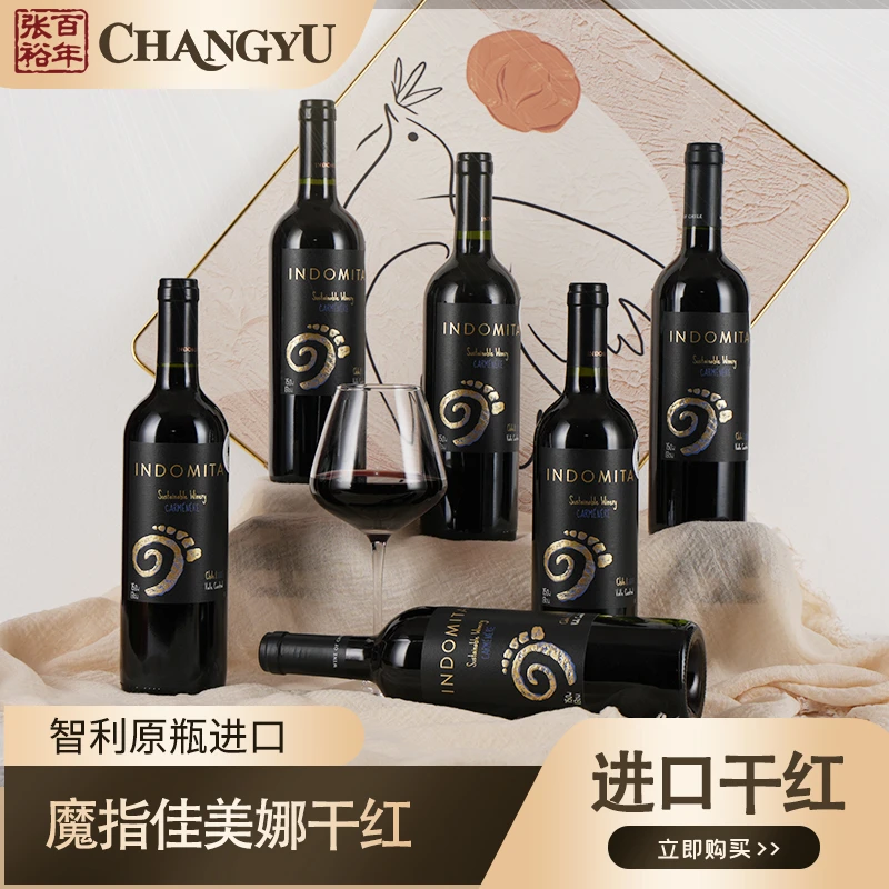 张裕魔指佳美娜干红葡萄酒智利原瓶750ml果香浓郁