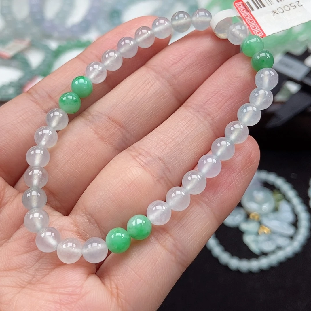 翡翠未镶嵌手串卡5.5