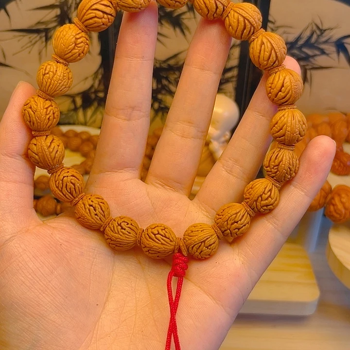 凡***人吊坠桃核秦岭野生原生手串