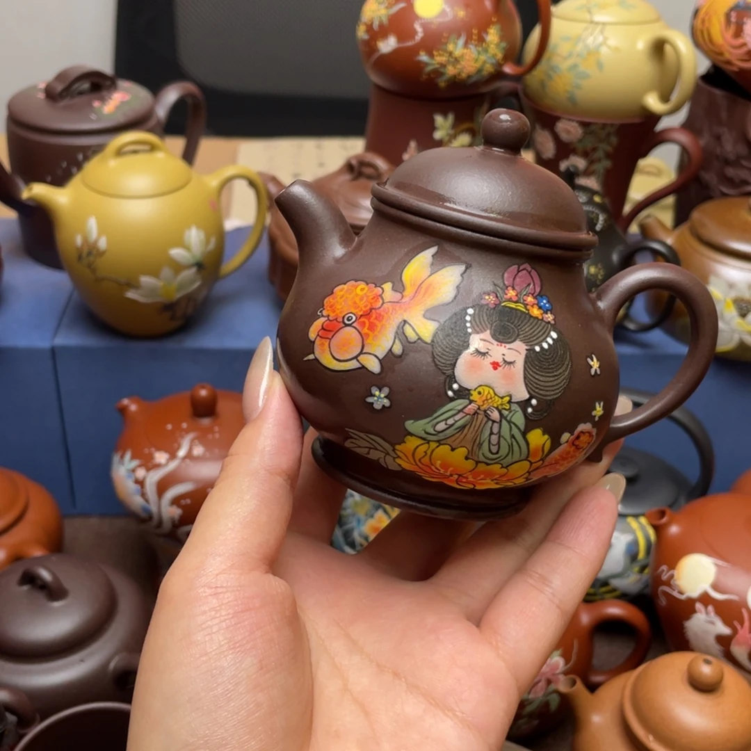 青***然茶杯紫砂紫砂主人杯170cc