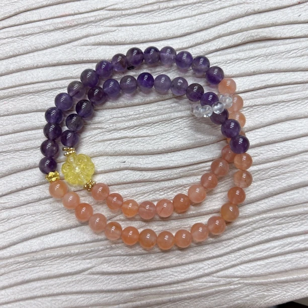 铜合金手链 15276 南南 拼紫水 双圈 串