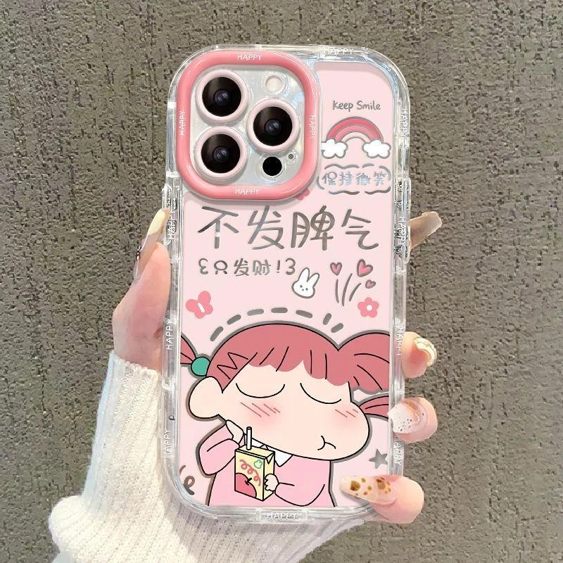 情侣妮妮小新适用iPhone16pro透明15手机壳14苹果13/12卡通11全包