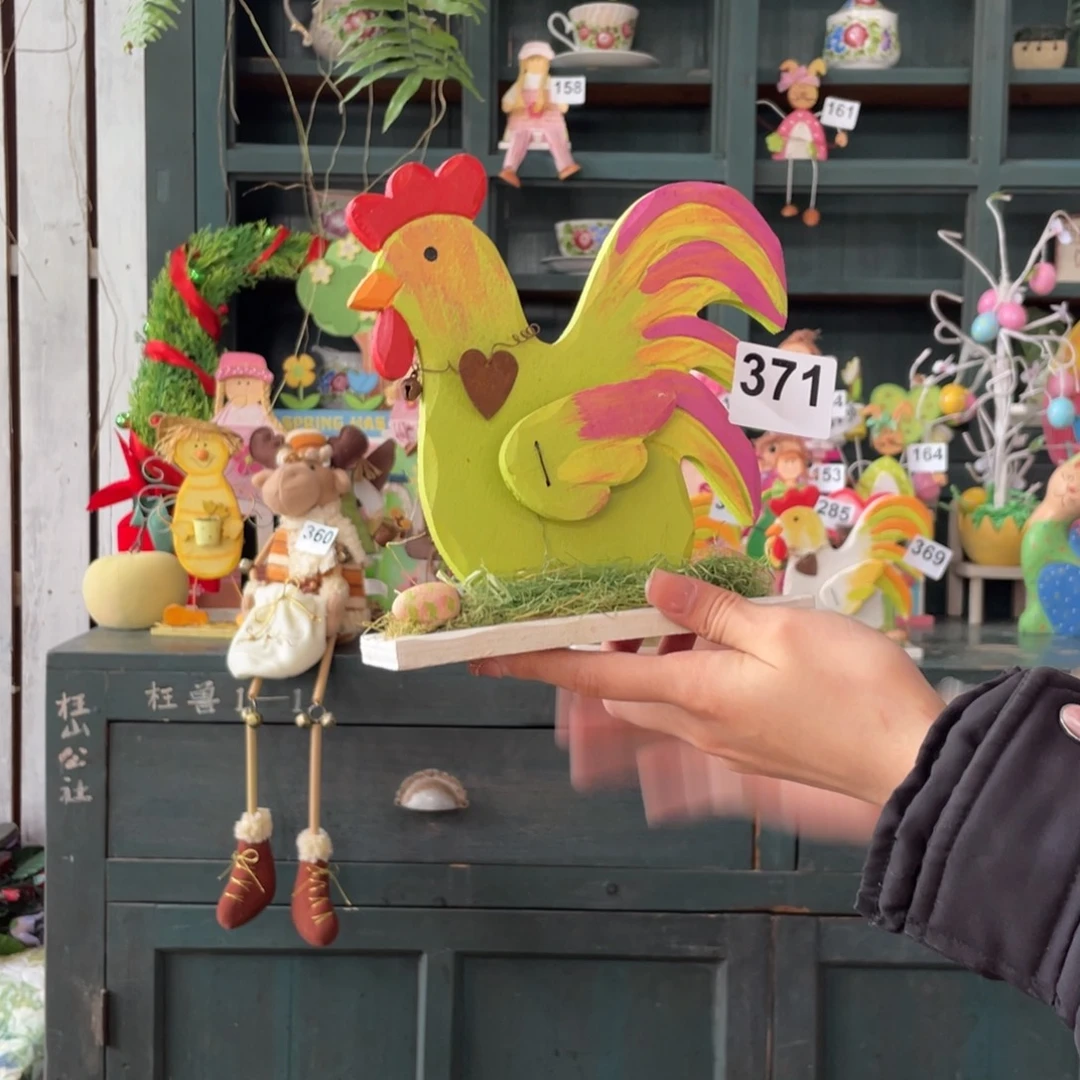 木质圣诞月福老货玩具中古风默认微瑕