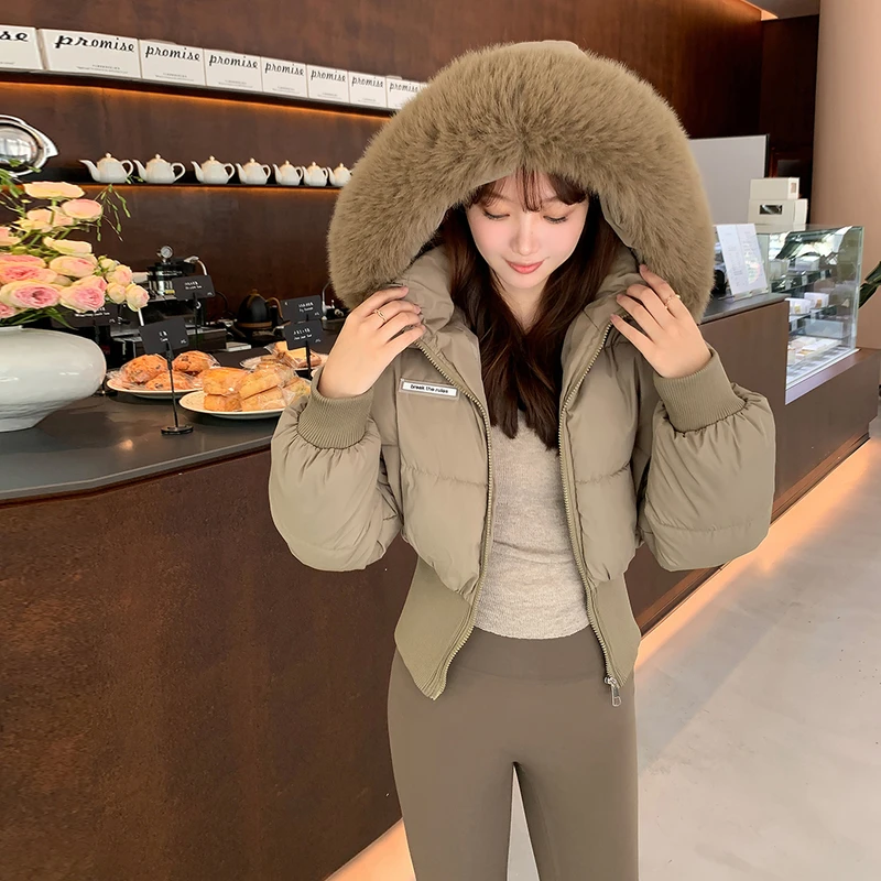 短款棉服女2025新款冬季收腰显瘦棉袄高级感小个子棉衣外套厚