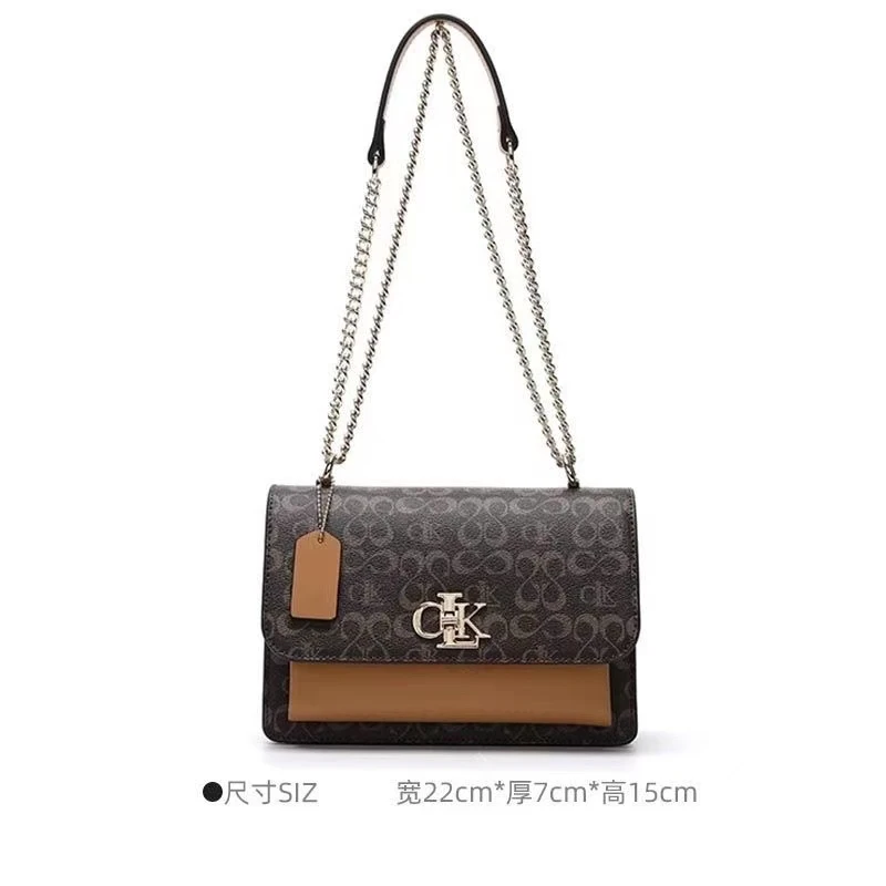 单肩包老花轻奢通勤上班小方包小众高级感链条斜挎包包