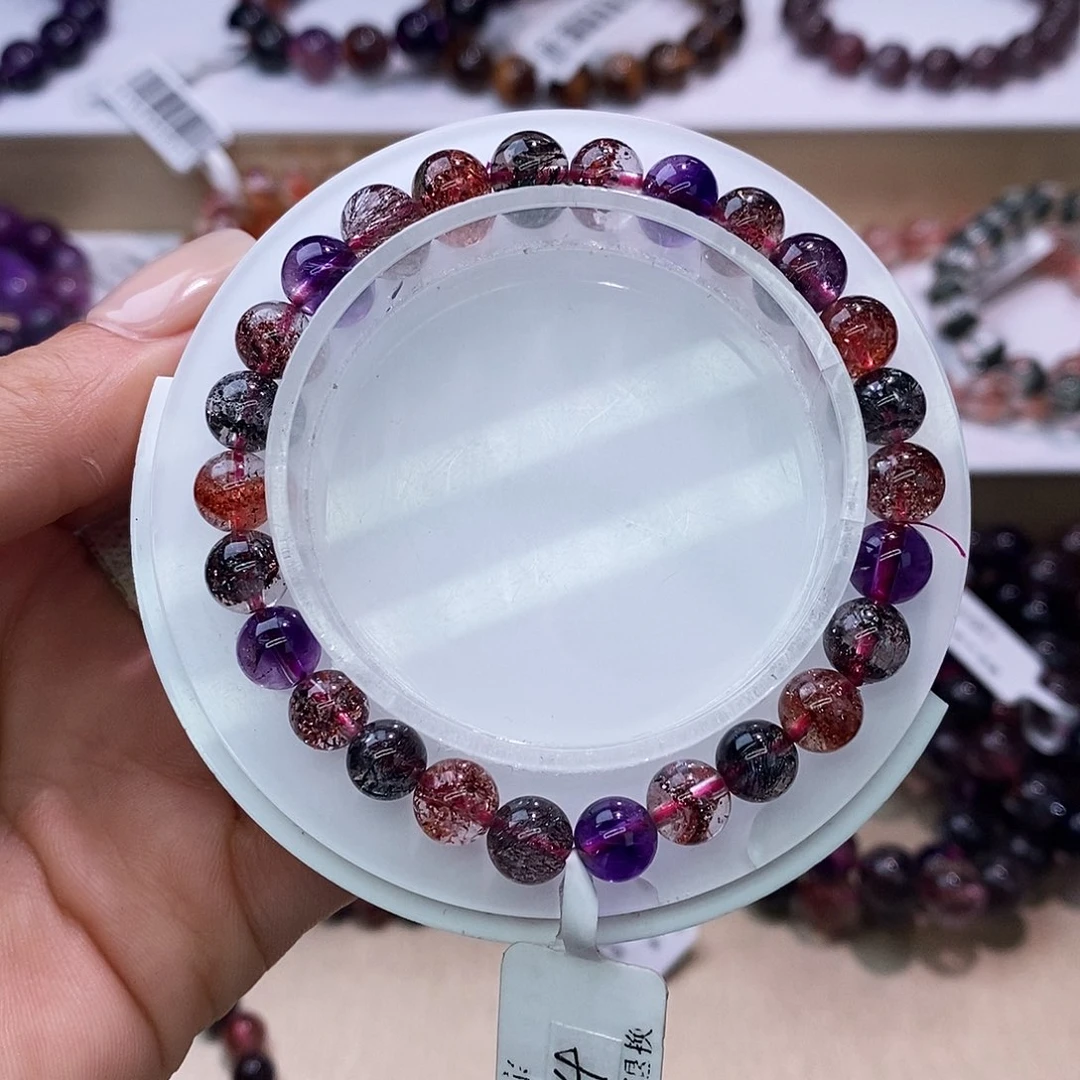 水晶手链未镶嵌黑加仑超七7m+