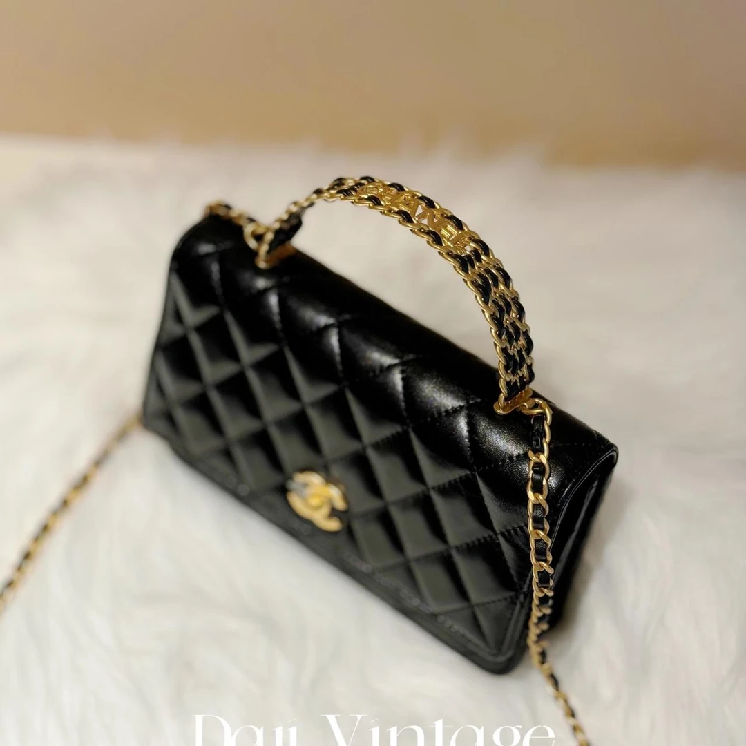 99新 Chanel/香奈儿 24期免息大吉中古/Chanel香奈儿23p手柄woc