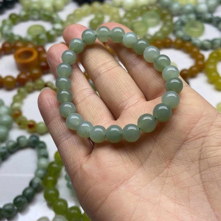 蛇纹石玉手串未镶嵌坚***心