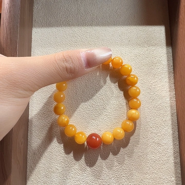 蜜蜡未镶嵌手串9.3mm蜜蜡手串