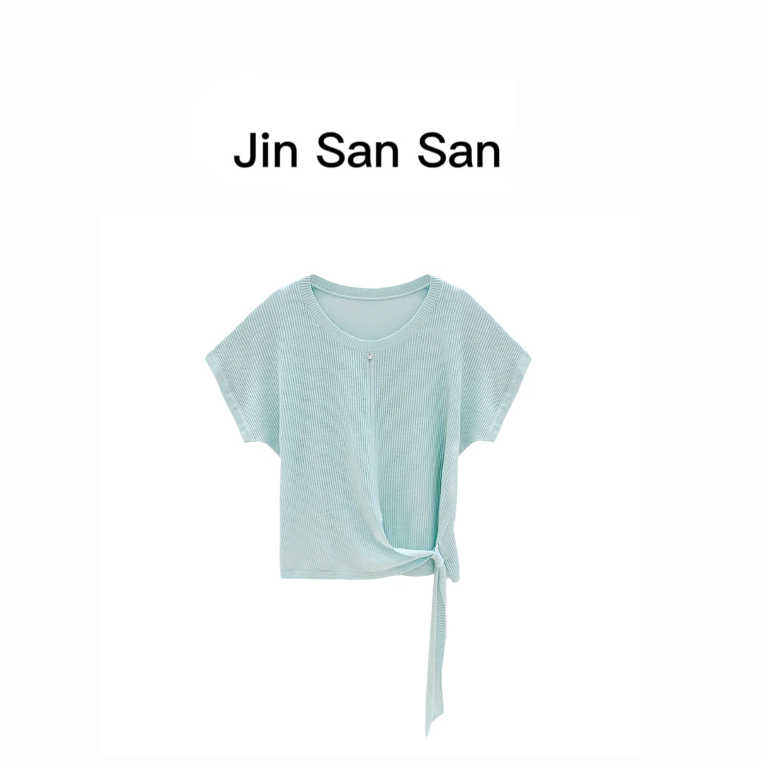 金三三【长岛冰茶】2025夏季新款时尚百搭休闲设计师上衣毛衣H2587