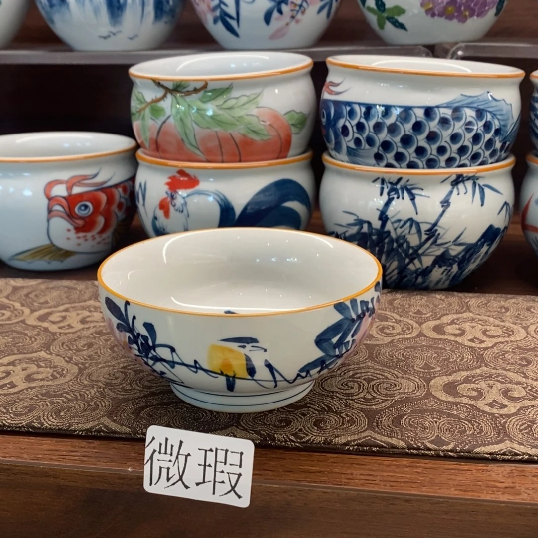 釉下彩老陶泥手工绘制