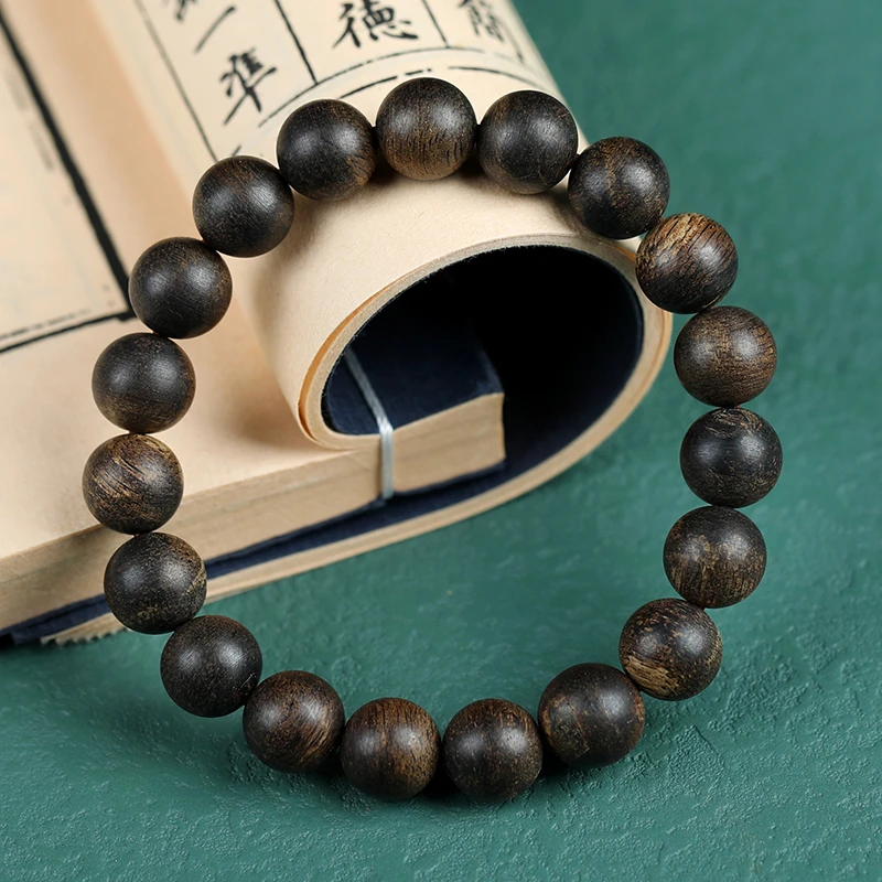 汇安沉水文莱沉香13克10mm手串单圈 药香花香甜 正区天然