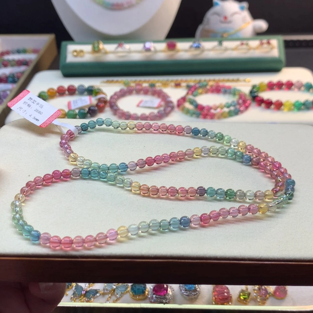 【闪购商品】碧玺手链未镶嵌碧玺4.5mm