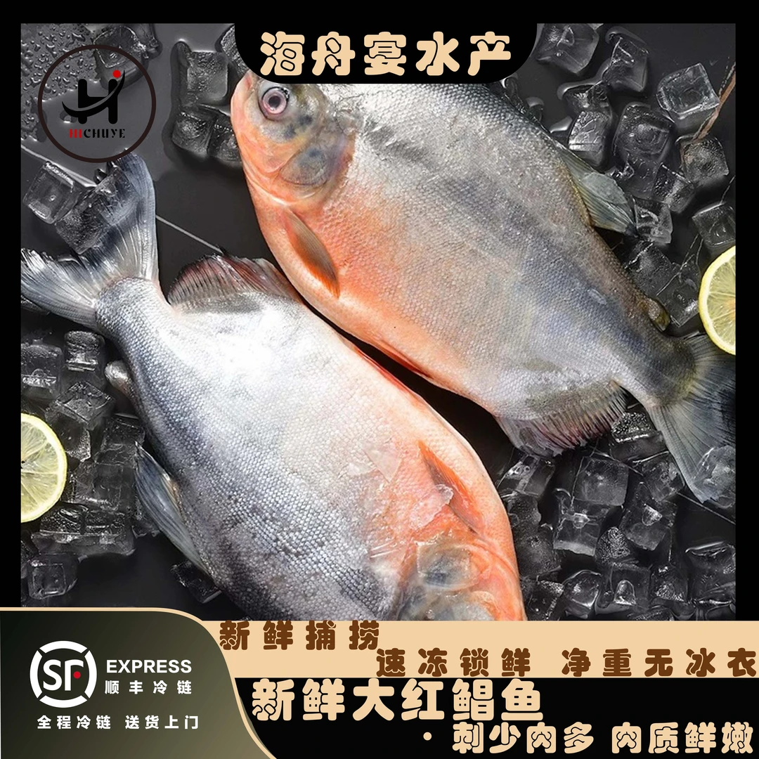 【顺丰冷链】鲜活速冻 大号红鲳鱼 无冰衣 肉厚刺少  450g-550g/条