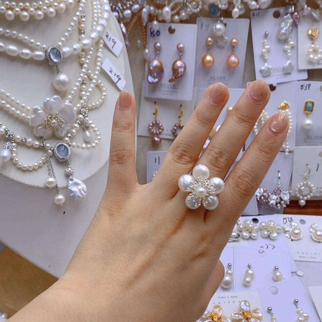 淡水珍珠银S925镶嵌颈饰