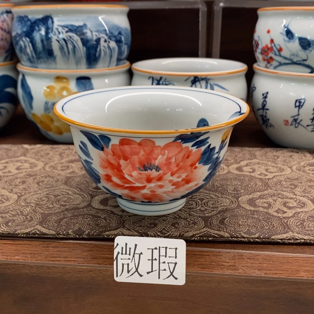 釉下彩老陶泥手工绘制