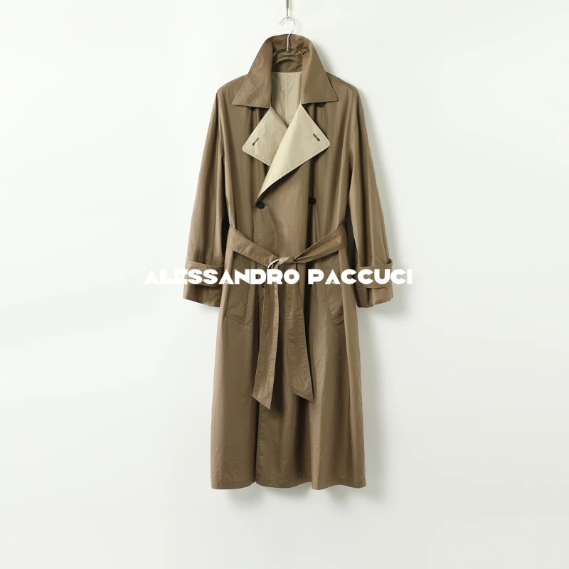 【孤品特价不退换】洛哥33002FY【正反两穿】棉油蜡纸感长风衣