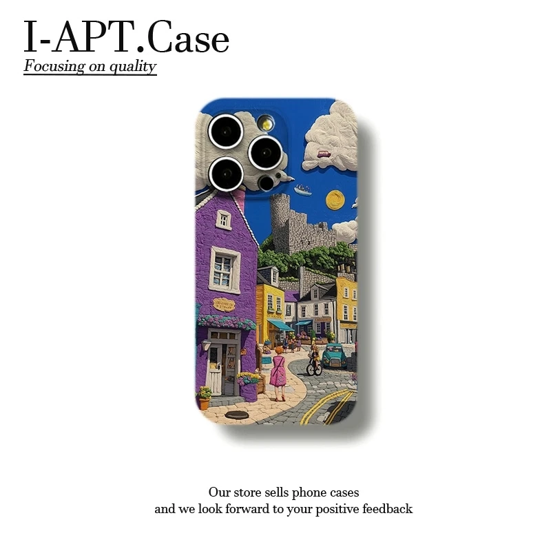 梦幻紫屋街道菲林软壳适用iPhone苹果16手机壳华为oppo小米vivo新