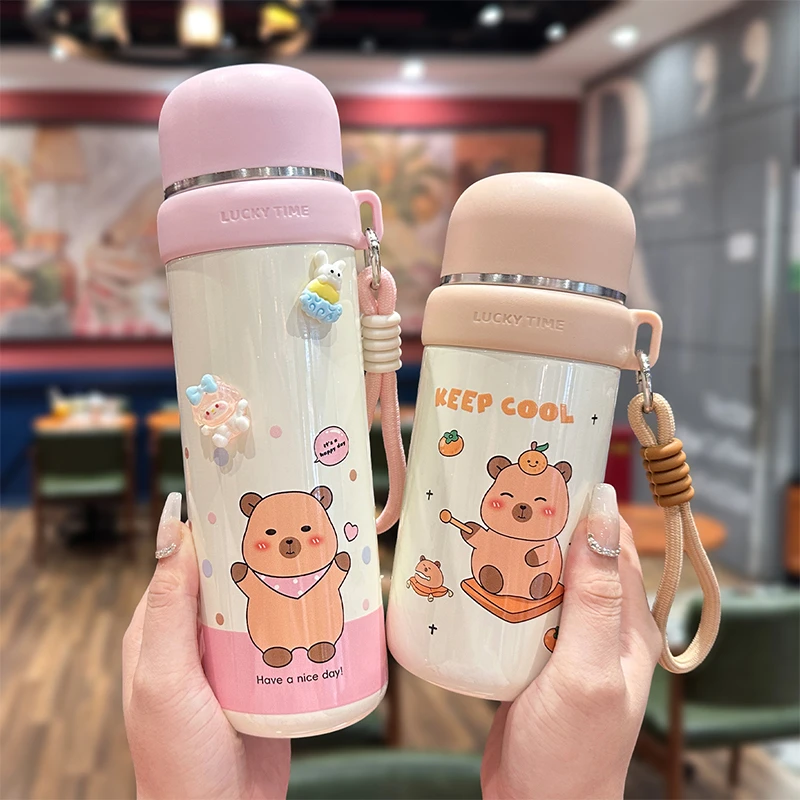 卡皮巴拉保温杯316不锈钢水杯女生茶水分离便携男孩专用水杯防摔