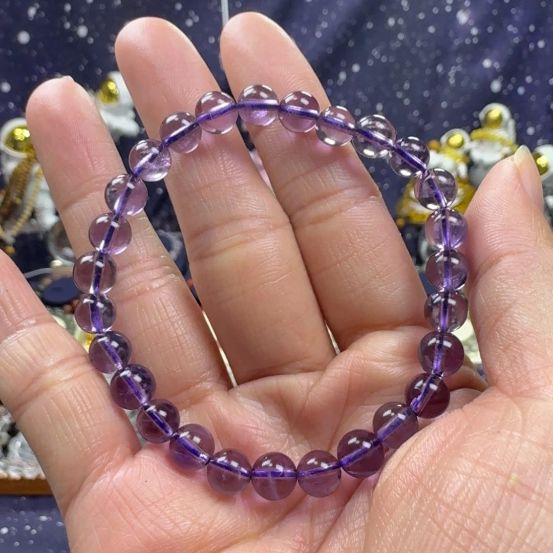 水晶手串未镶嵌巴西紫水晶手串