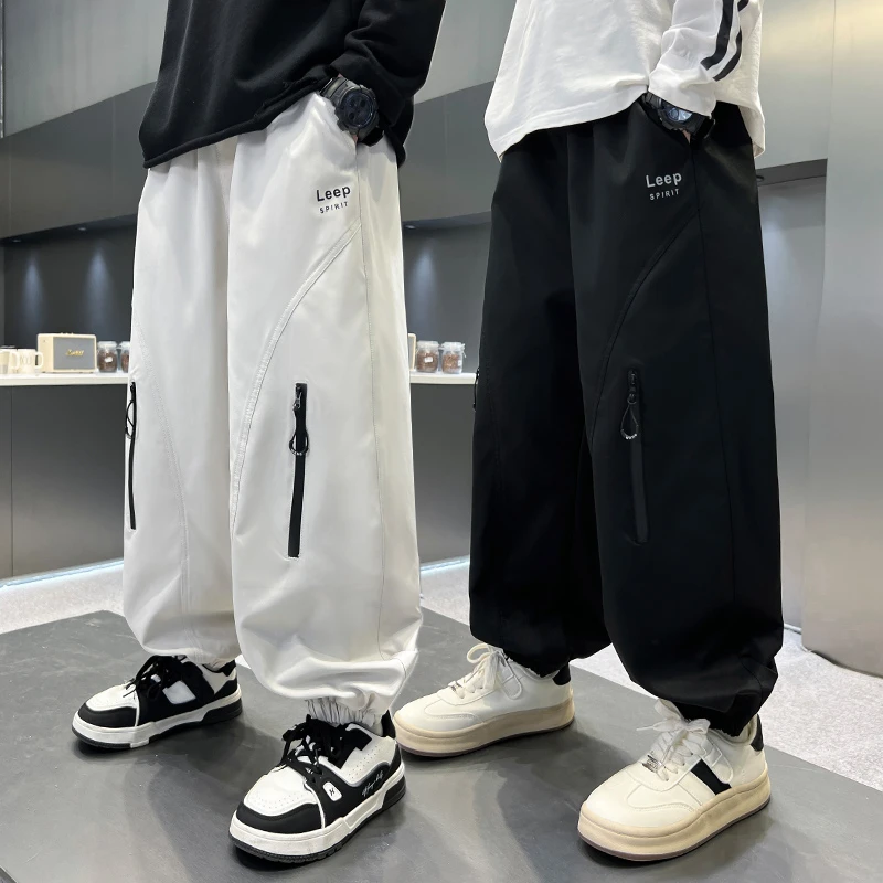 男童裤子春秋款工装裤2025新款中大儿童休闲裤男孩潮帅气时髦炸街