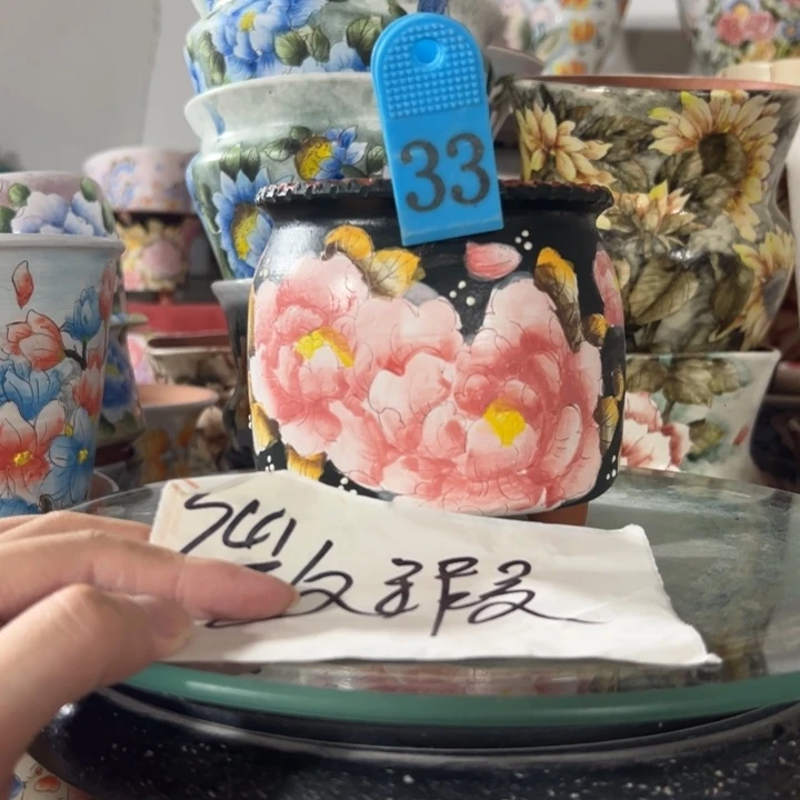 景德镇手绘花盆满38包邮偏远地区除外