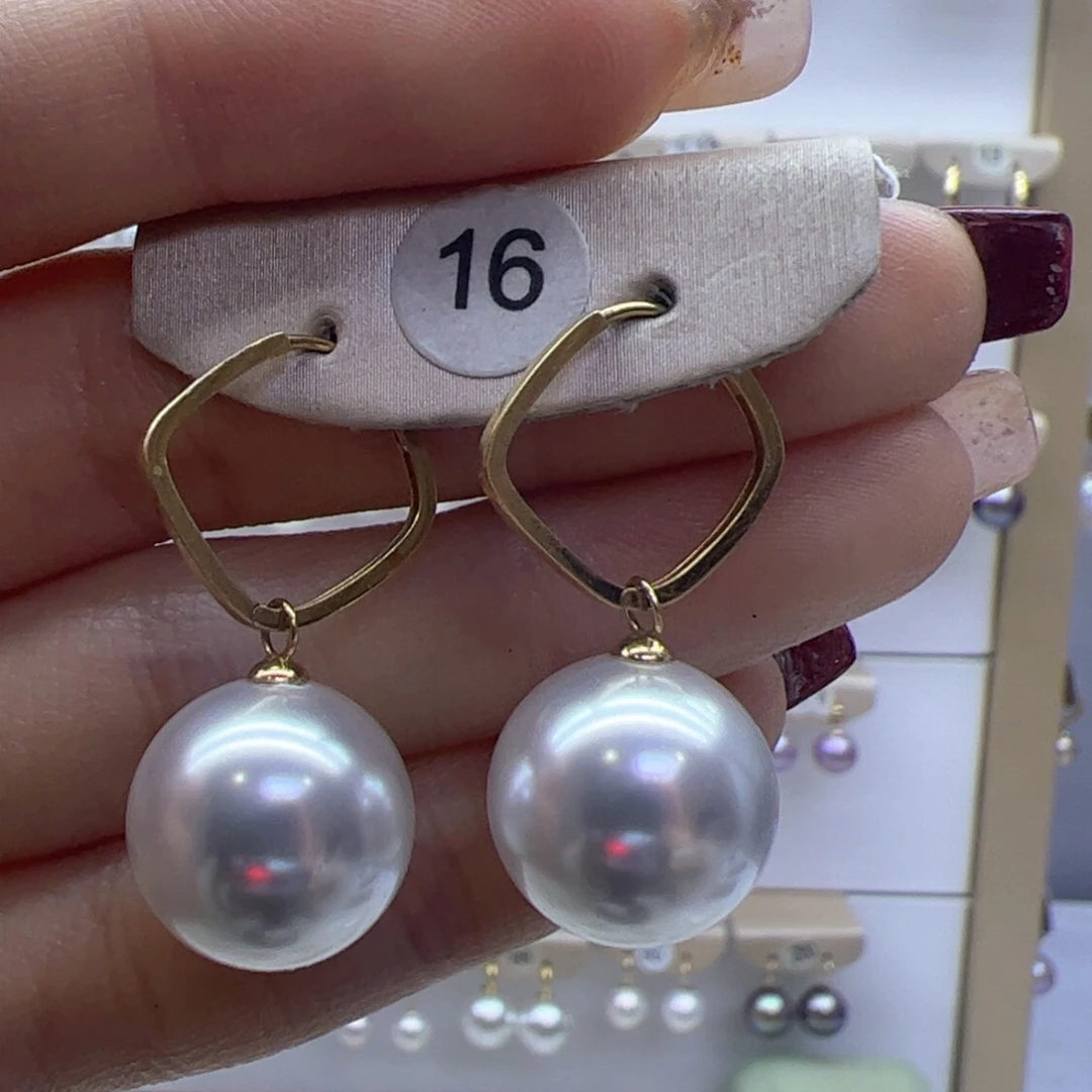 淡水珍珠耳饰18K金镶嵌