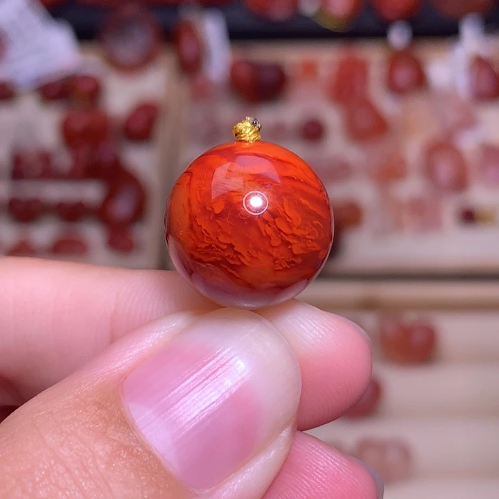 南红玛瑙未镶嵌珠宝半成品毕业级单珠15