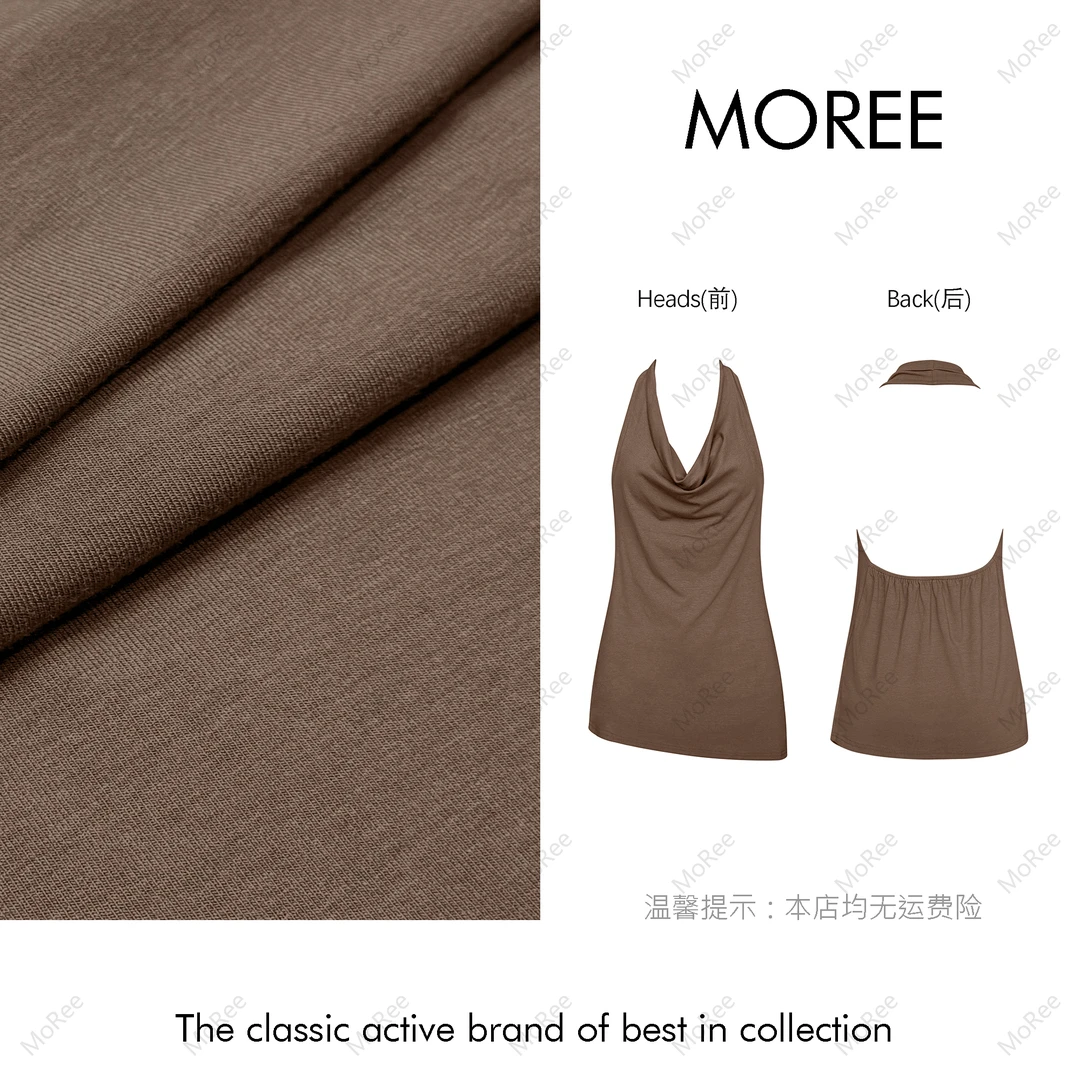 【MOREE】Son père小众荡领设计感挂脖上衣-9742