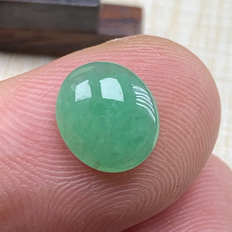 翡翠缅甸天然A货玉器未镶嵌老坑冰种绿色戒面蛋面裸石可定制镶嵌