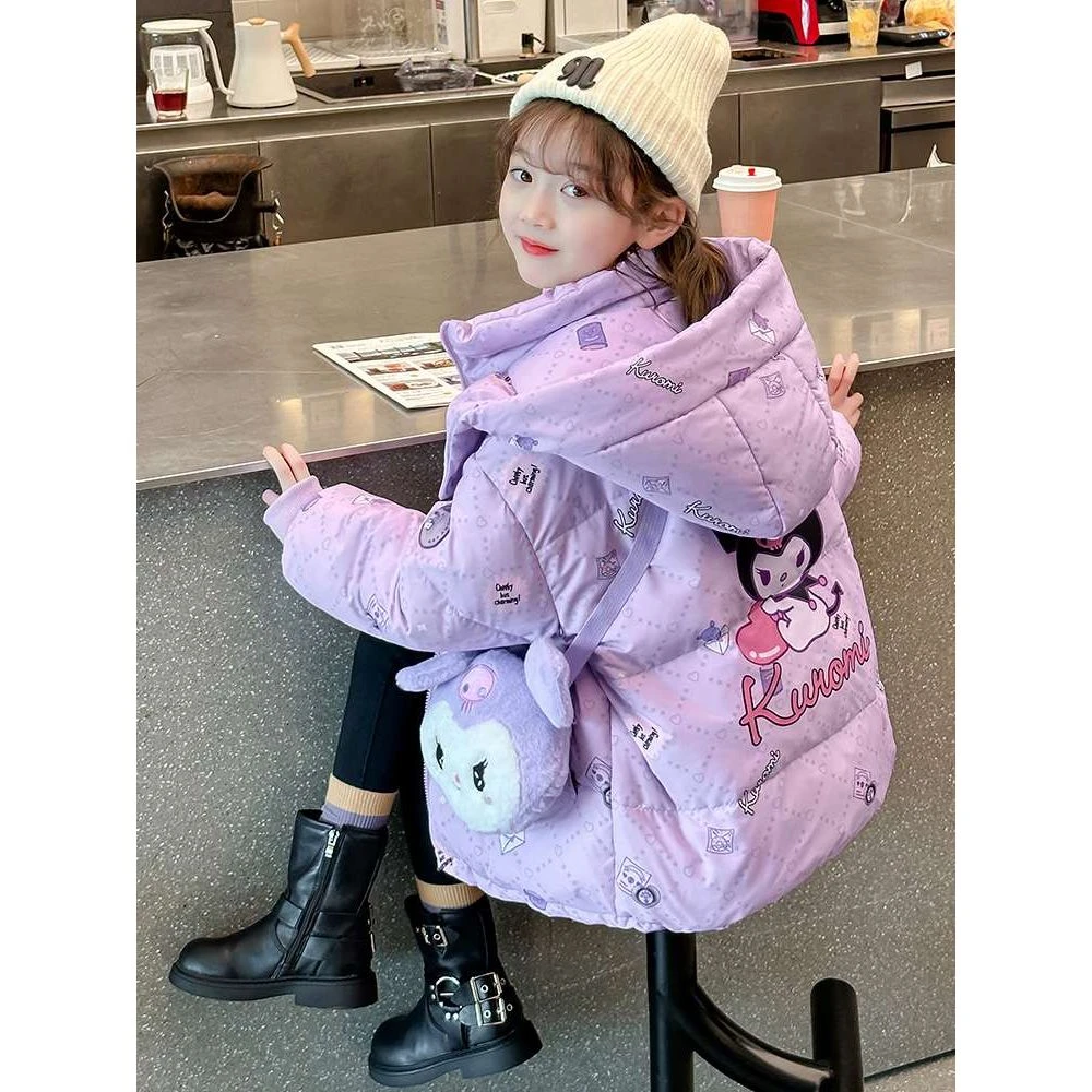 FAVMARTHA女童羽绒服冬季2025新款儿童加厚白鸭绒库洛米外套小女