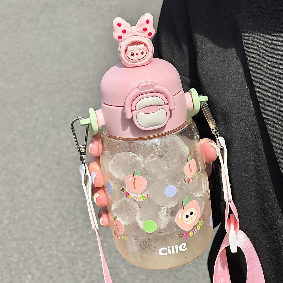 希乐儿童吸管水杯女生夏天PPSU孕产妇专用带刻度塑料杯子大肚水壶