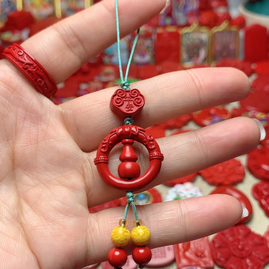 天然辰砂工艺品朱砂手机坠