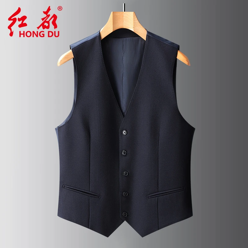 红都男士西装马甲背心羊毛羊绒新郎结婚礼服职业正装2805-M