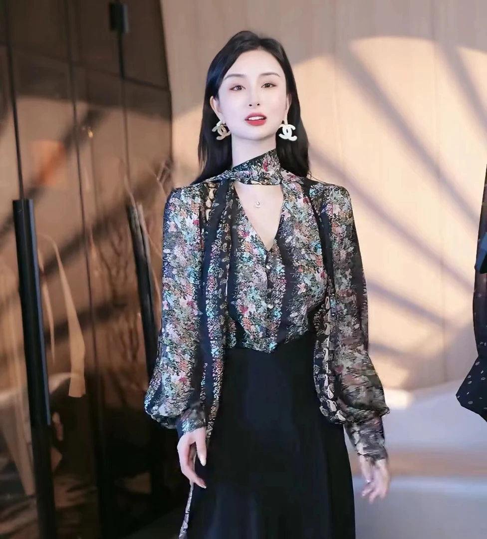 刘欣服饰 2025新款秋装显瘦气质减龄衬衫网红长袖上衣4651