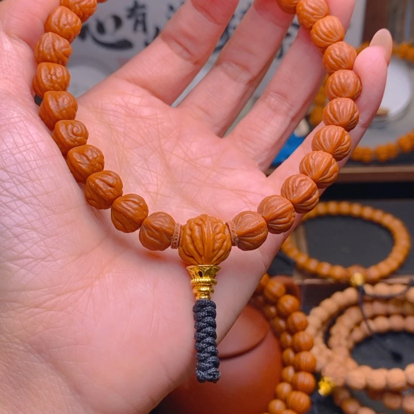 【闪购商品】桃核手串福****务龙文桃核