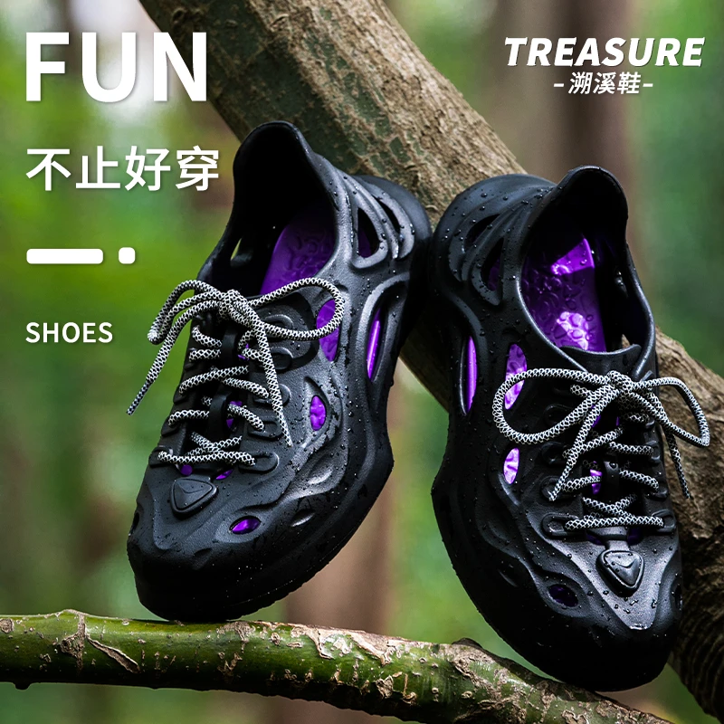 GGGLU运动休闲厚底包头防滑韩版洞洞鞋户外潮流欧若假日风