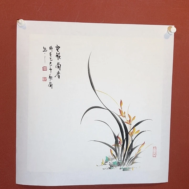 国画听兰老师花鸟