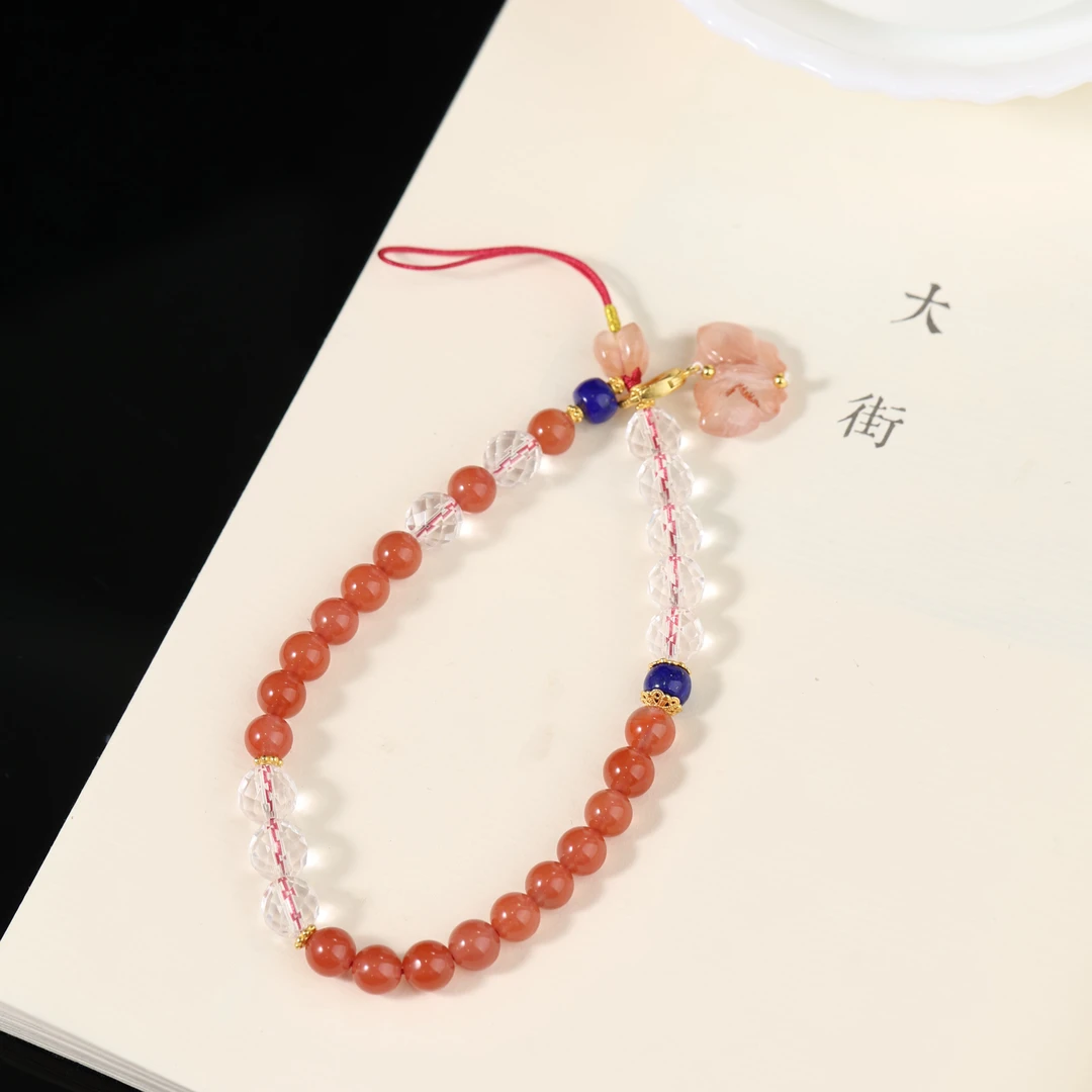 原创国风新中式手工设计南红挂饰手机挂 多样性发货