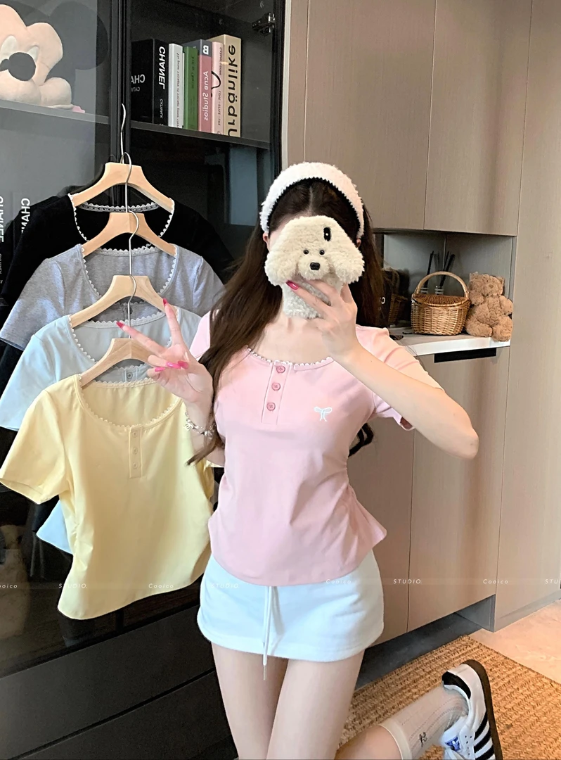 哺乳期上班外穿喂奶短袖T恤新款夏季正肩体恤胖MM遮肉显瘦上衣