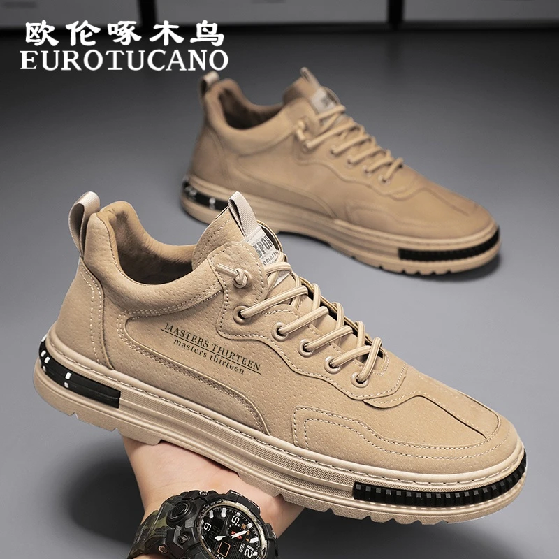 欧伦啄木鸟EUROTUCANO男鞋冬季鞋子男款厚底板鞋男士开车专用鞋