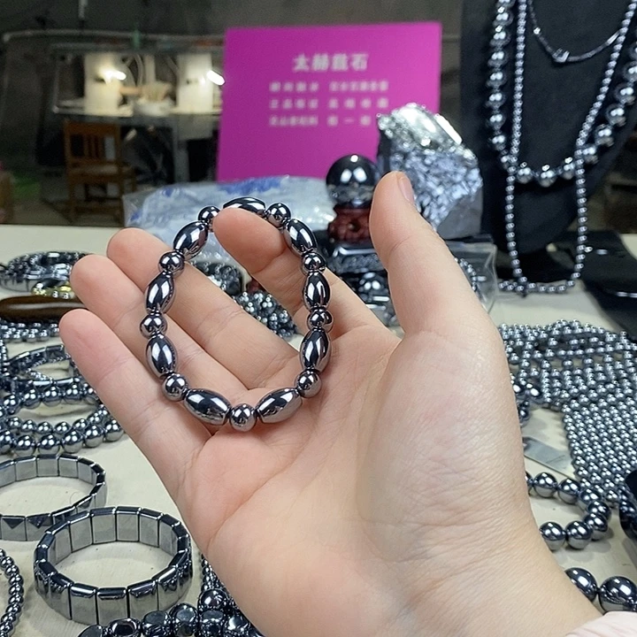 正品的太赫兹石桶珠手串