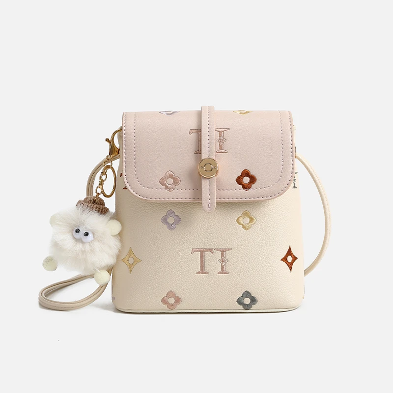 【Abey甄选】刺绣绣花百搭时尚水桶包斜跨-3081-32