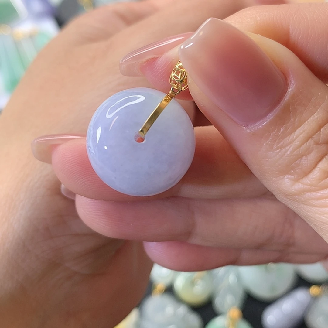 【闪购商品】翡翠吊坠(赠链)18K金镶嵌