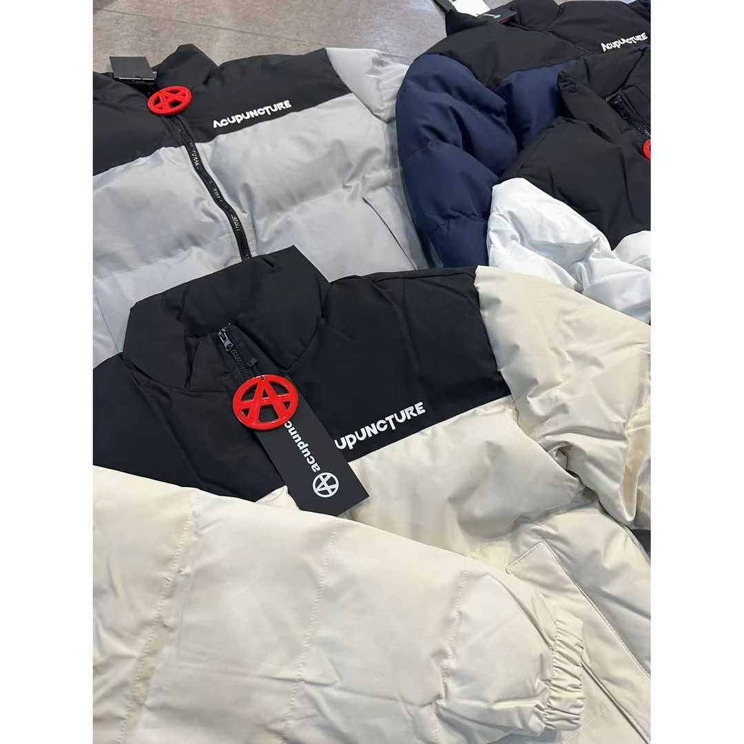 圈A 《尾货》 拼色立领字母印花棉服-男女同款